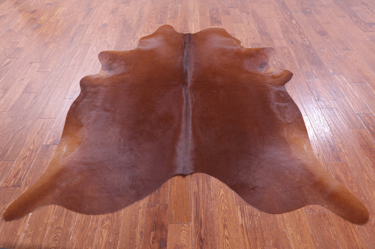 Brown Natural Cowhide Rug - X-Large 7' 2"H x 6' 8"W