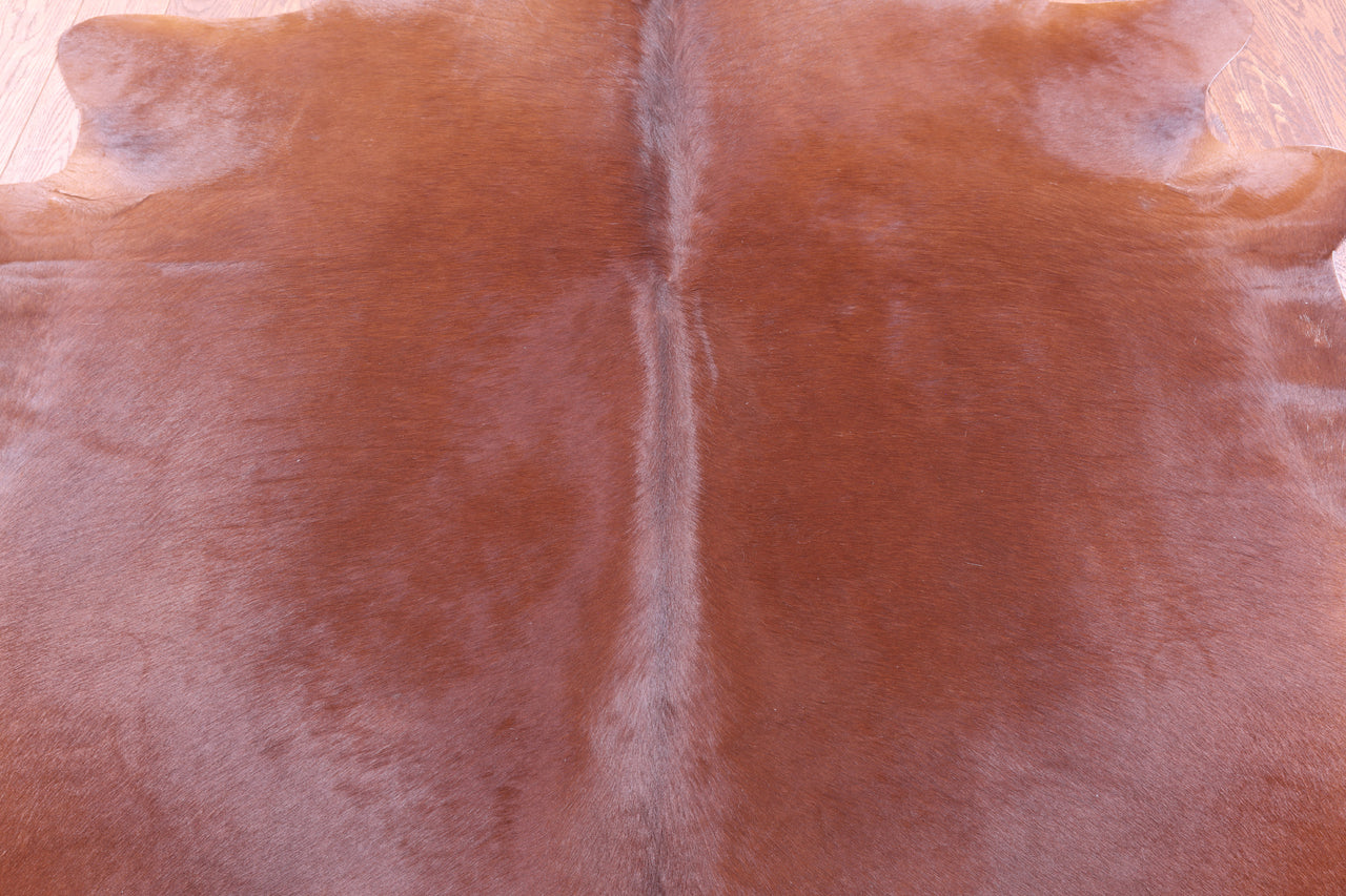 Brown Natural Cowhide Rug - X-Large 7' 2"H x 6' 8"W
