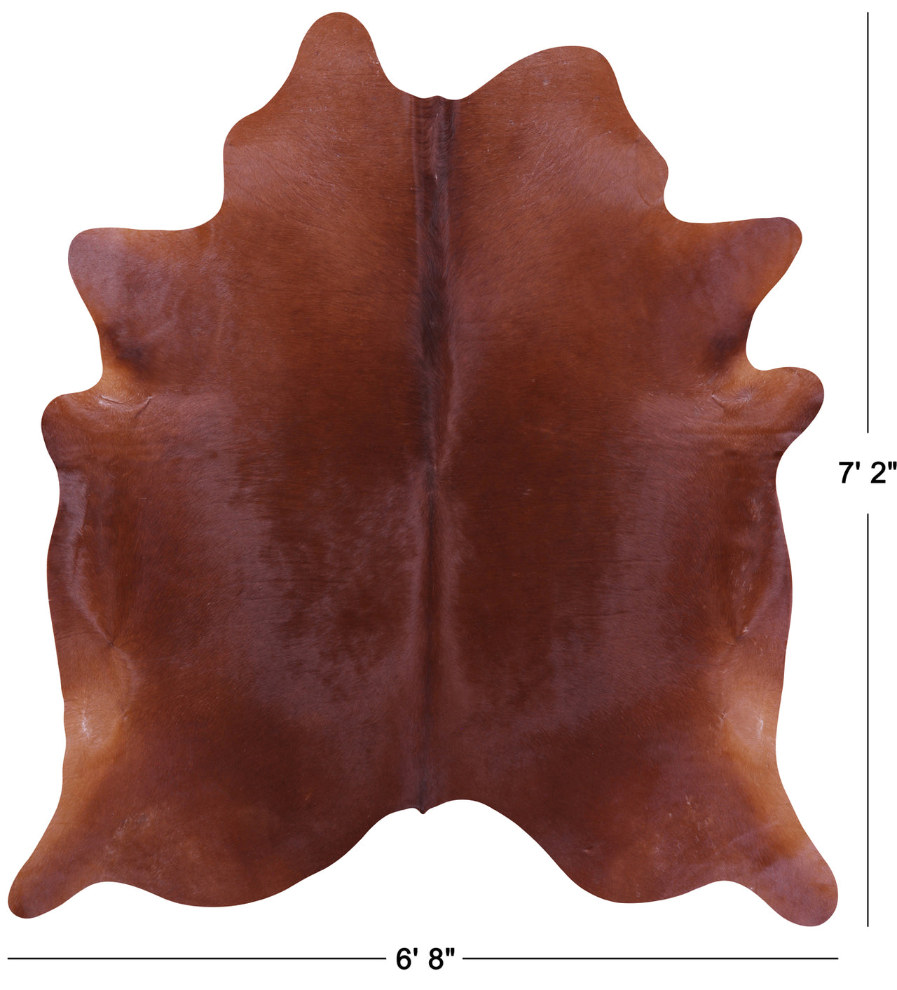 Brown Natural Cowhide Rug - X-Large 7' 2"H x 6' 8"W