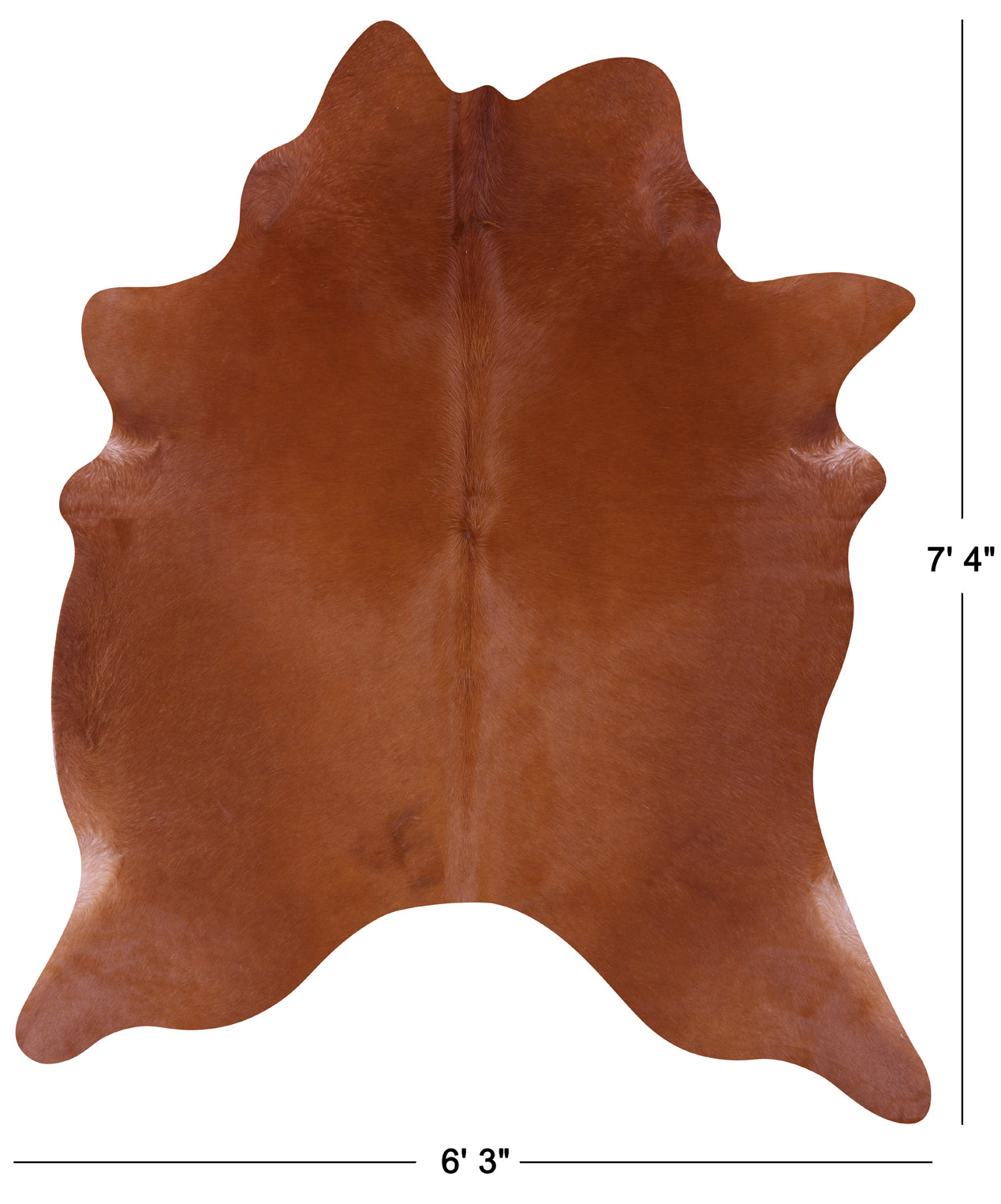 Brown Natural Cowhide Rug - X-Large 7' 4"H x 6' 3"W