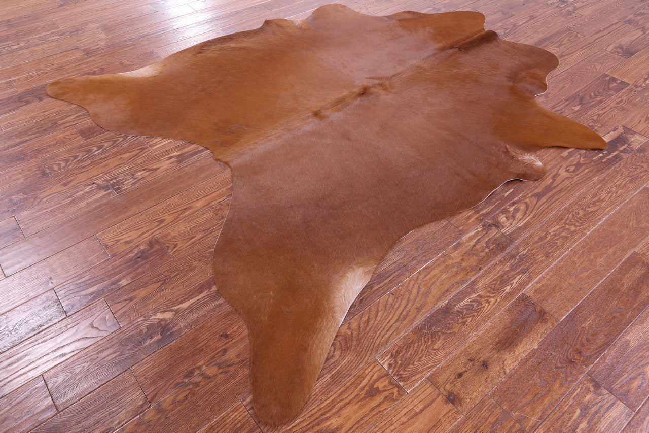 Brown Natural Cowhide Rug - X-Large 7' 4"H x 6' 3"W