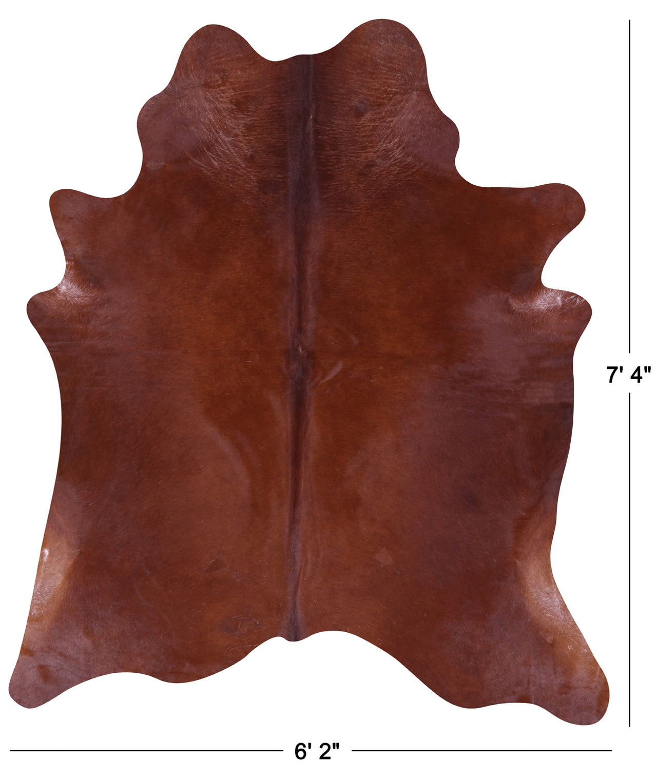 Brown Natural Cowhide Rug - X-Large 7' 4"H x 6' 2"W