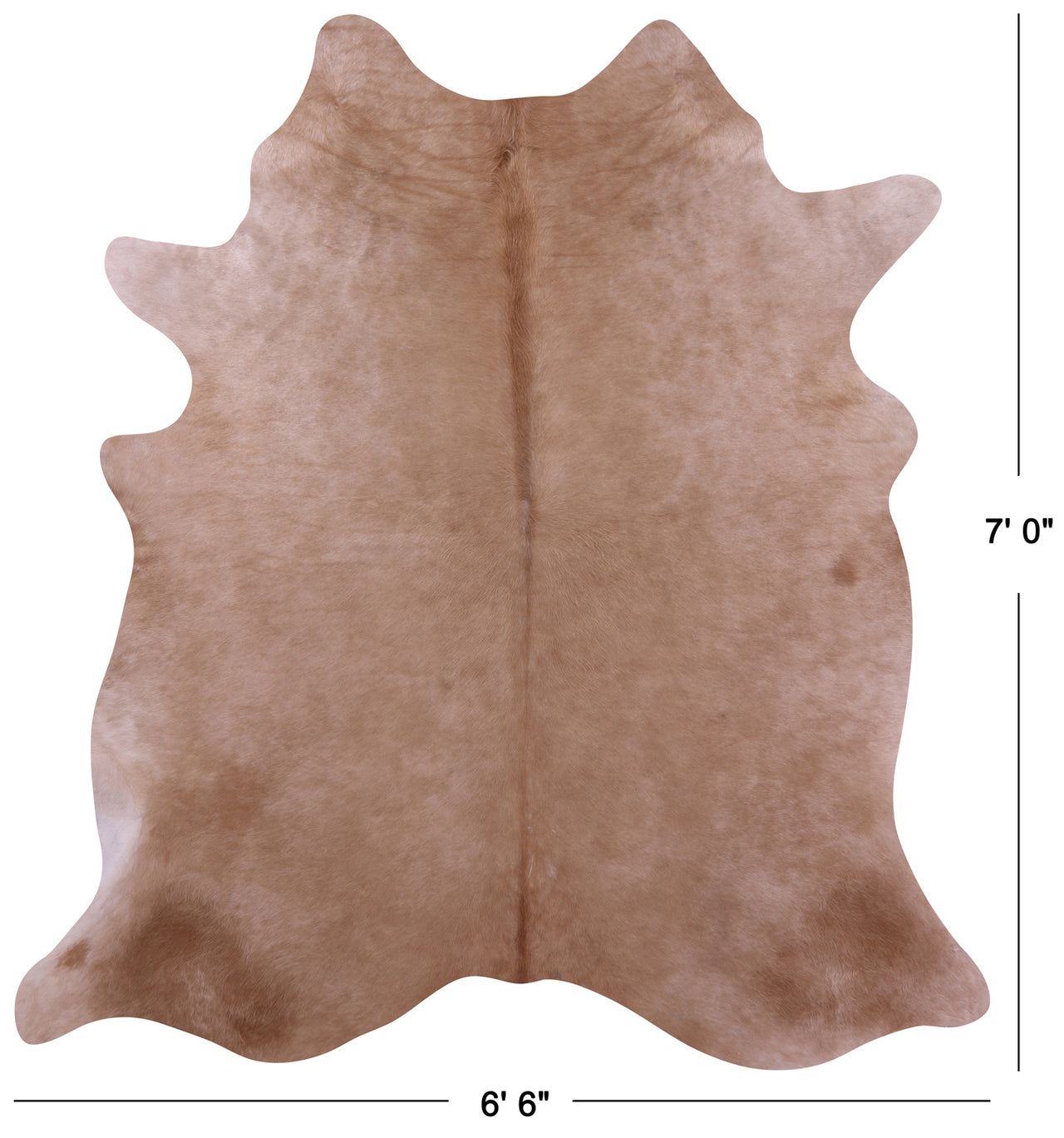 Beige Natural Cowhide Rug - X-Large 7' 0"H x 6' 6"W