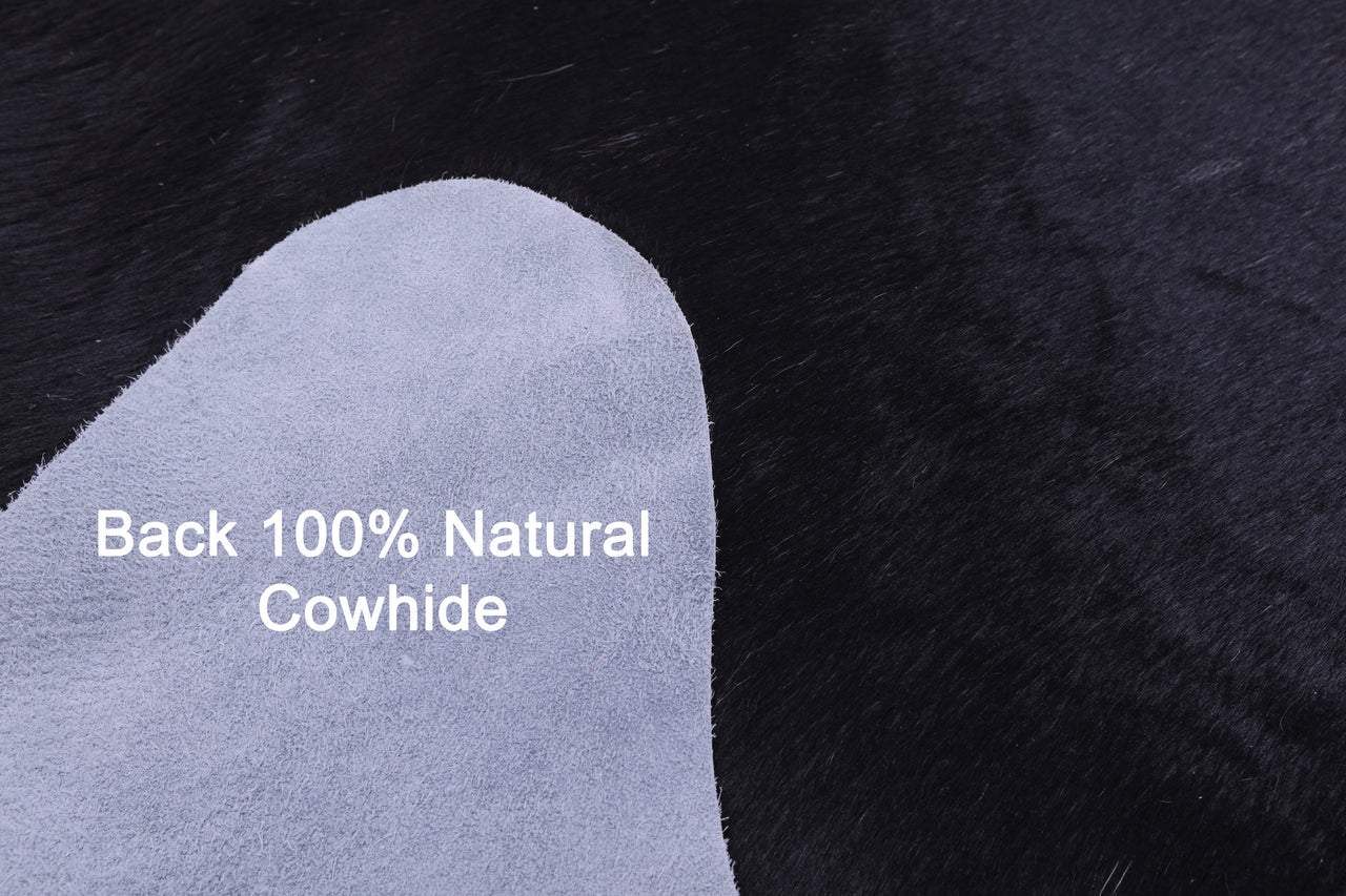 Black Natural Cowhide Rug - XX-Large 7' 8"H x 6' 7"W