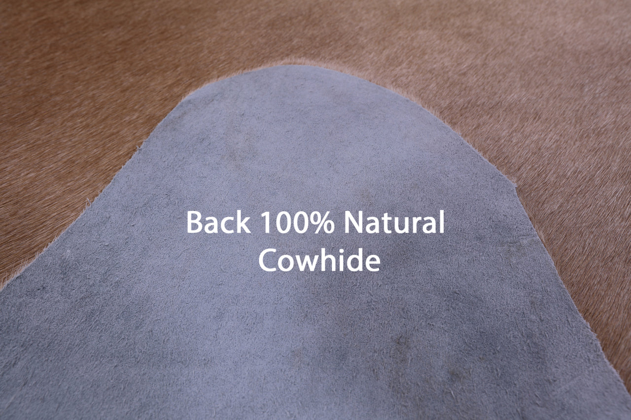 Light Brown Natural Cowhide Rug - X-Large 7' 2"H x 6' 7"W