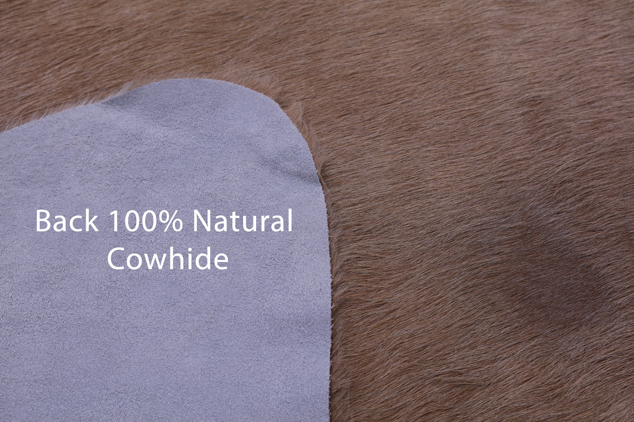Light Brown & White Natural Cowhide Rug - XX-Large 8' 3"H x 7' 2"W
