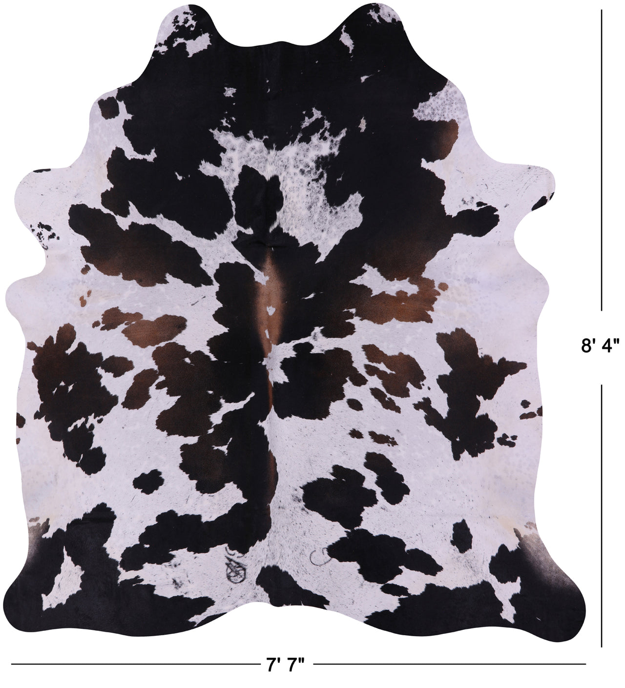 Tricolor Natural Cowhide Rug - XX-Large 8' 4"H x 7' 7"W