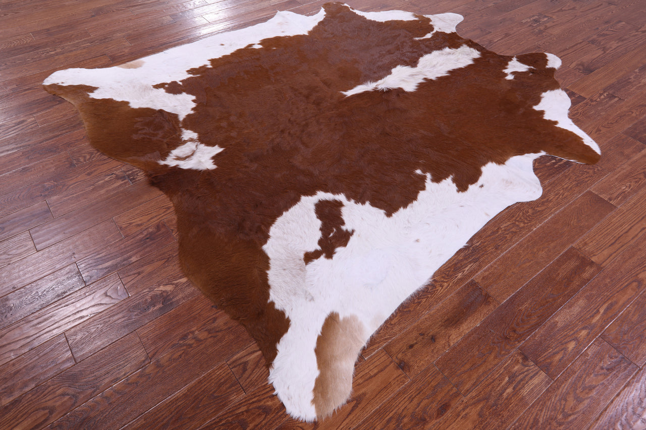 Brown & White Natural Cowhide Rug - XX-Large 8' 4"H x 7' 6"W