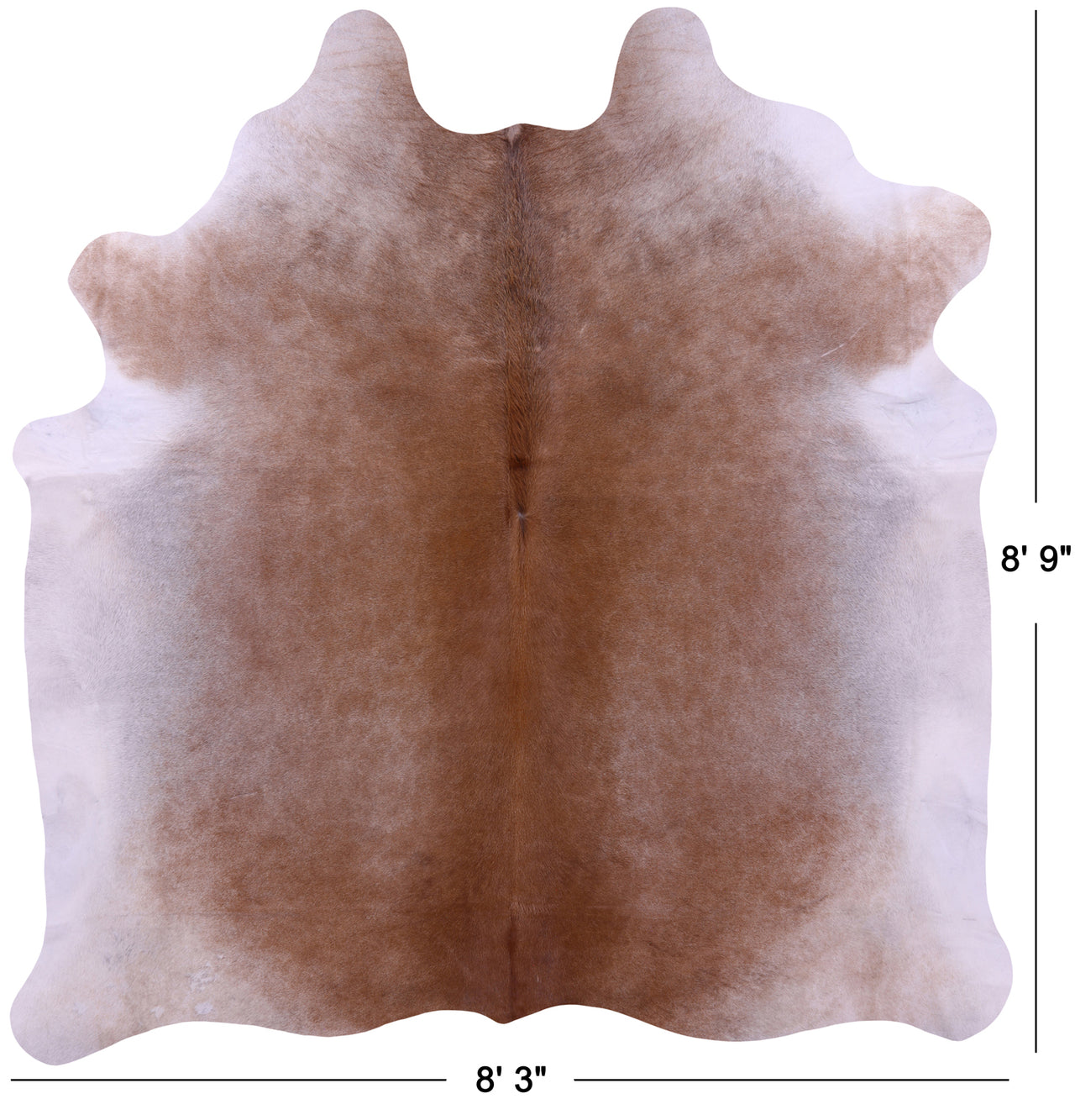 Brown & White Natural Cowhide Rug - XX-Large 8' 9"H x 8' 3"W