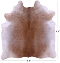 Thumbnail for Brown & White Natural Cowhide Rug - XX-Large 8' 9