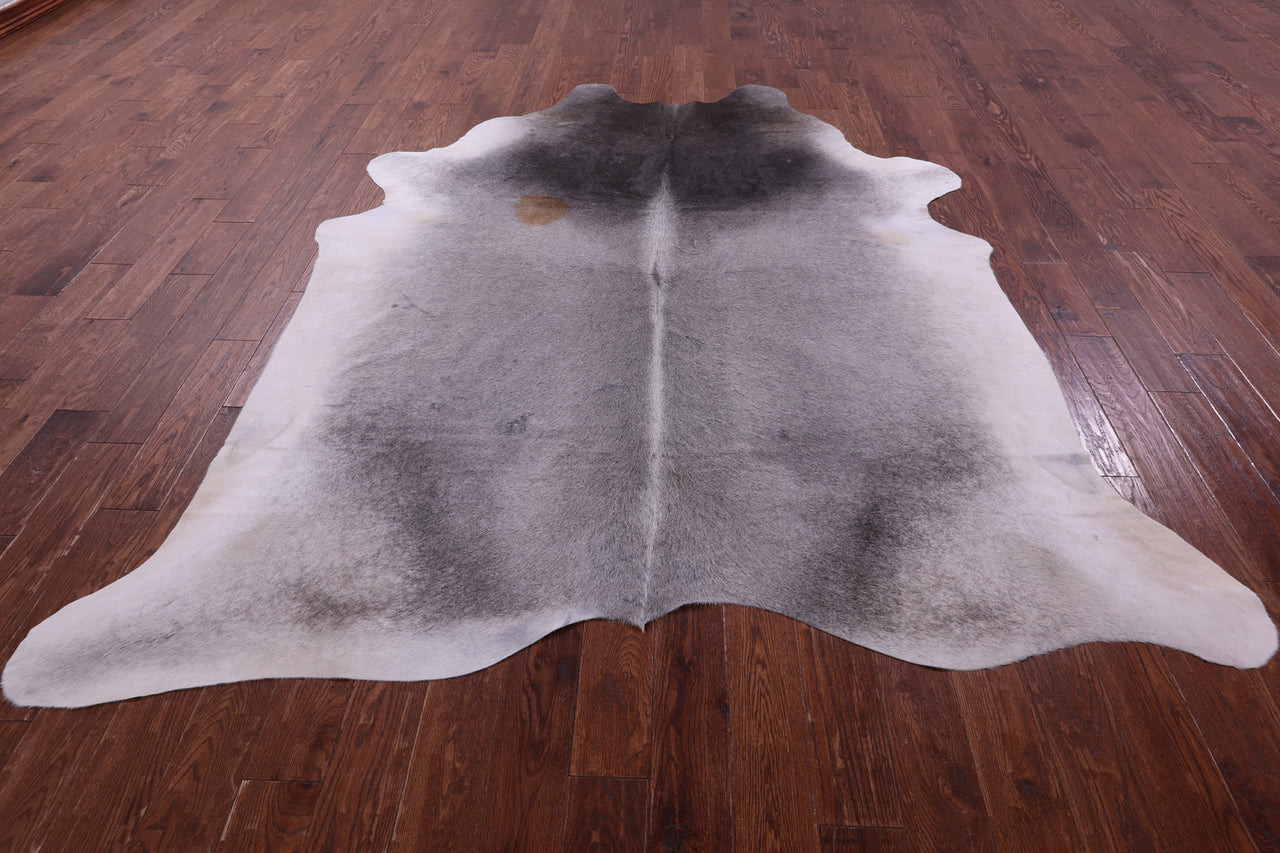 Grey & White Natural Cowhide Rug - XX-Large 8' 8"H x 7' 3"W