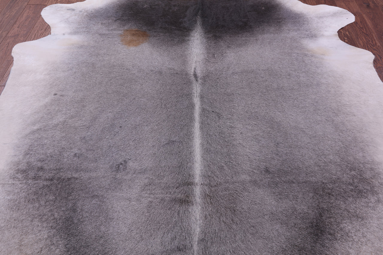 Grey & White Natural Cowhide Rug - XX-Large 8' 8"H x 7' 3"W