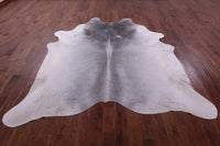 Thumbnail for Grey & White Natural Cowhide Rug - XX-Large 8' 9