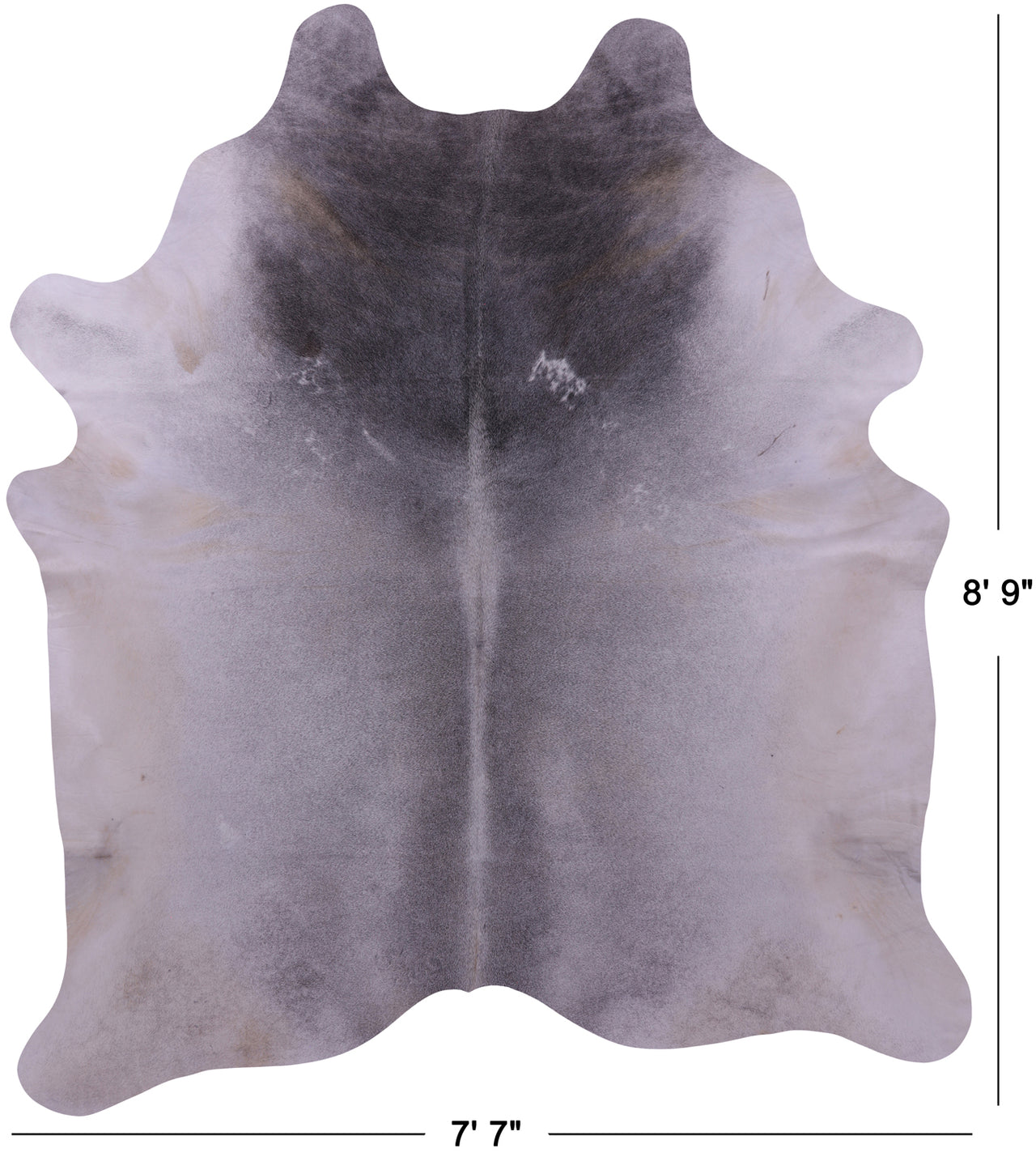 Grey & White Natural Cowhide Rug - XX-Large 8' 9"H x 7' 7"W