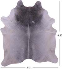 Thumbnail for Grey & White Natural Cowhide Rug - XX-Large 8' 9
