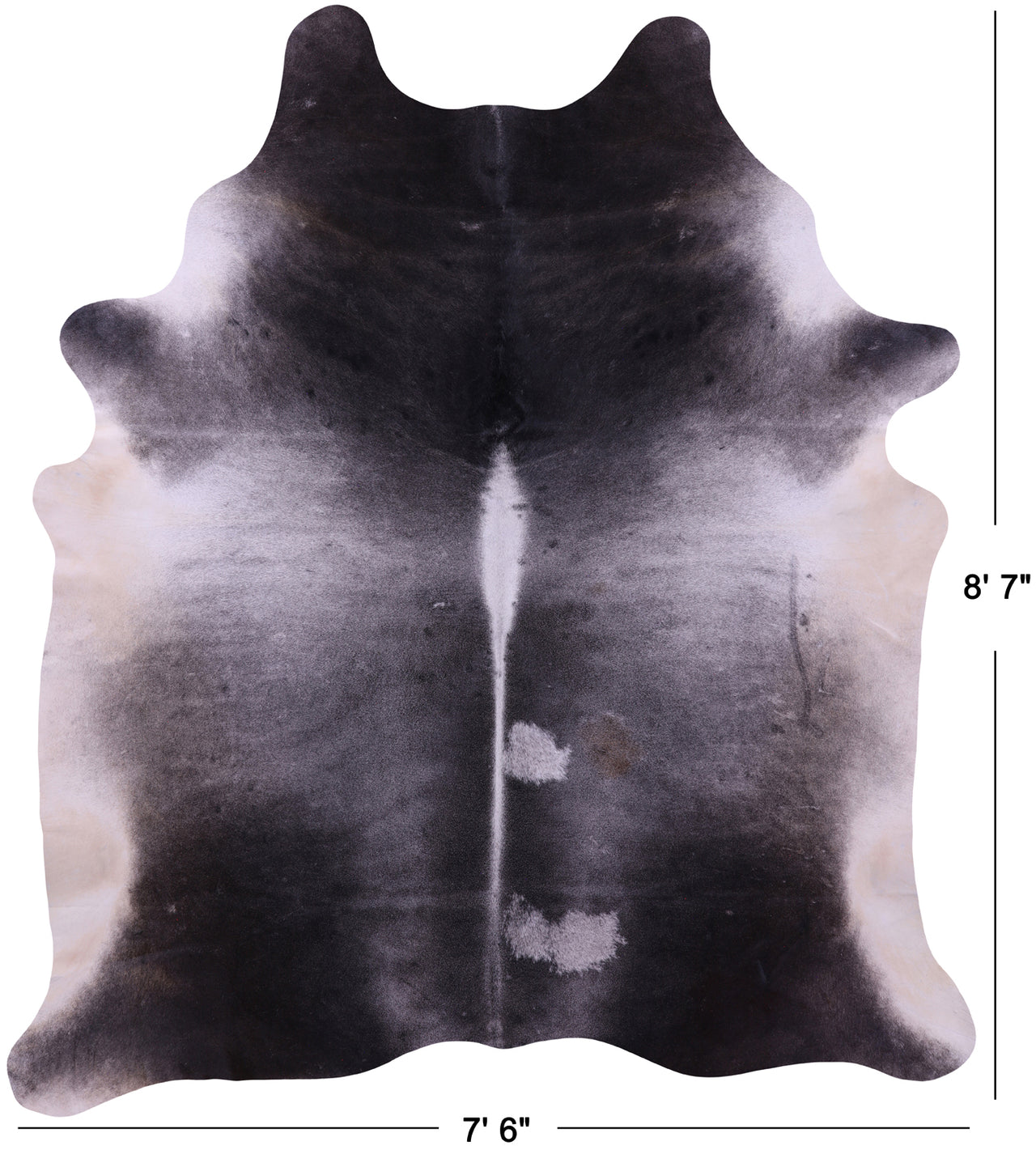 Grey & White Natural Cowhide Rug - XX-Large 8' 7"H x 7' 6"W
