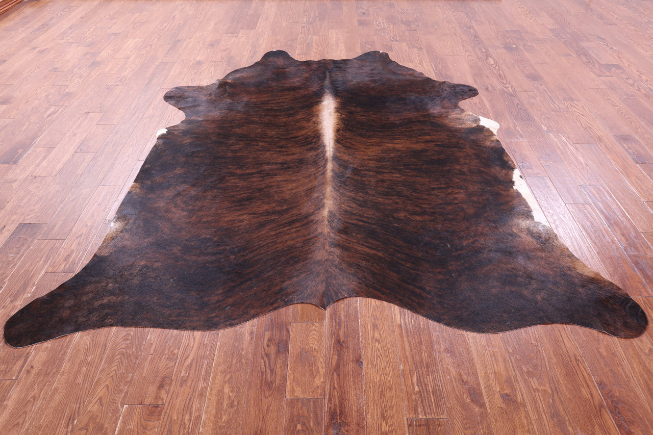 Dark Brindle Natural Cowhide Rug - XX-Large 8' 5"H x 7' 8"W