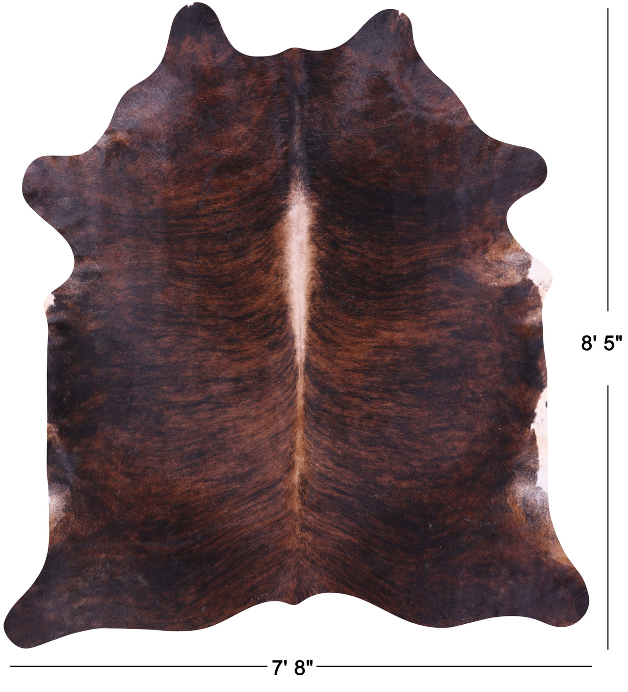 Dark Brindle Natural Cowhide Rug - XX-Large 8' 5"H x 7' 8"W