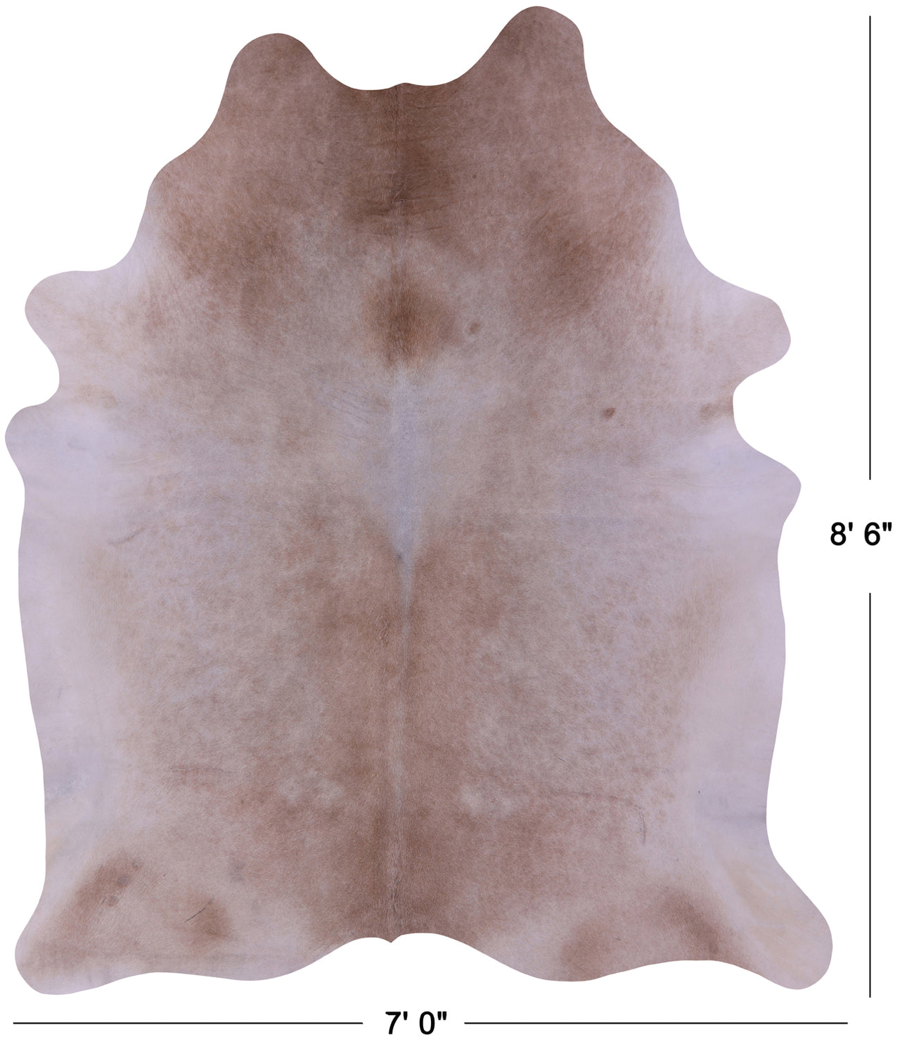 Beige Natural Cowhide Rug - XX-Large 8' 6"H x 7' 0"W