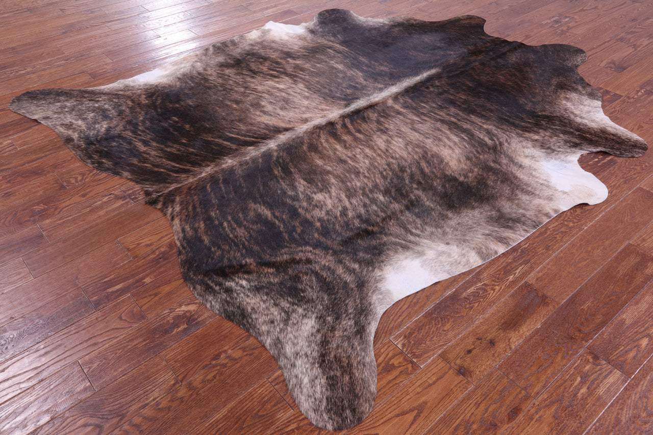 Light Brindle Natural Cowhide Rug - XX-Large 8' 8"H x 7' 5"W