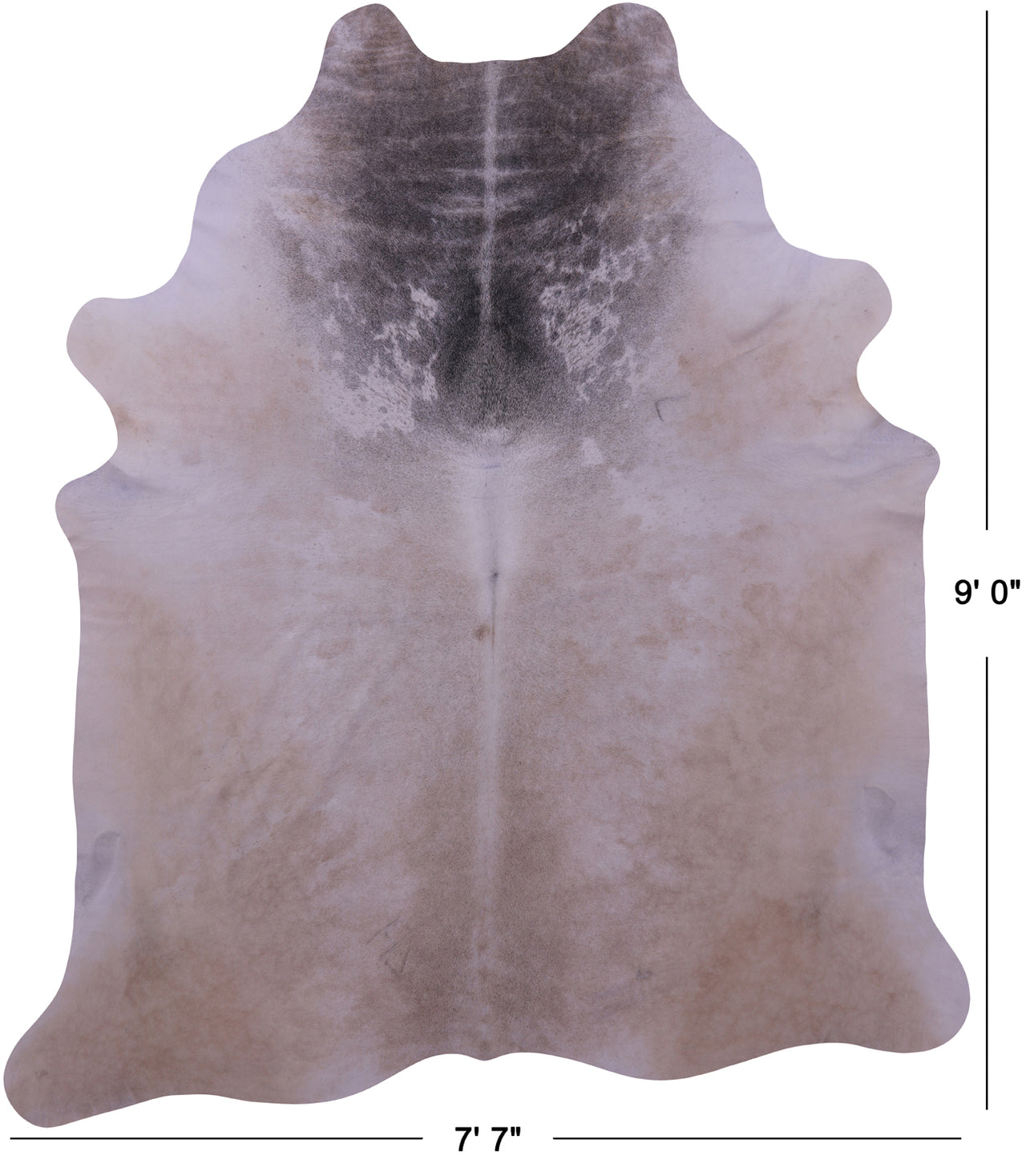 Beige Natural Cowhide Rug - XX-Large 9' 0"H x 7' 7"W