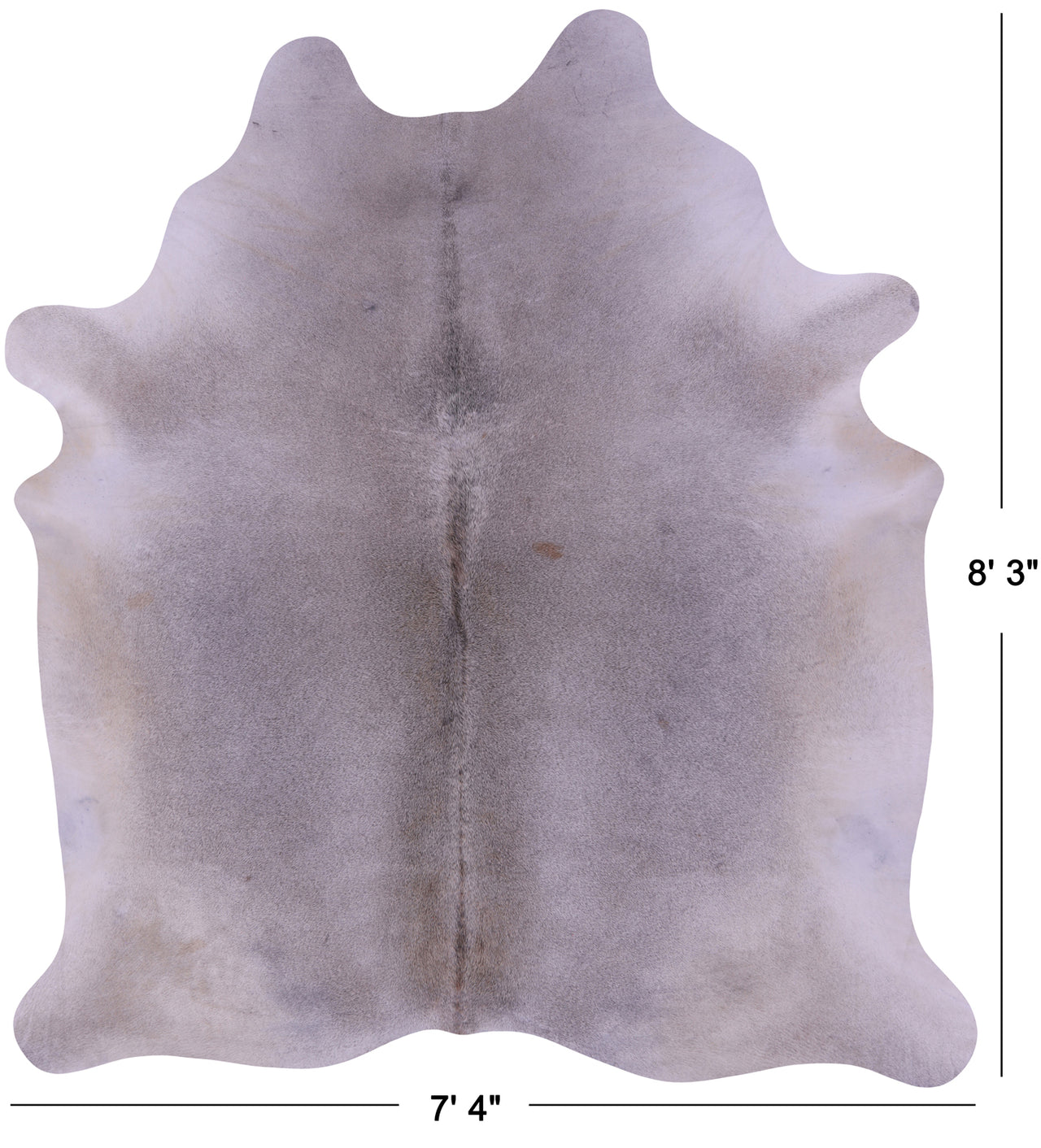 Grey Natural Cowhide Rug - XX-Large 8' 3"H x 7' 4"W