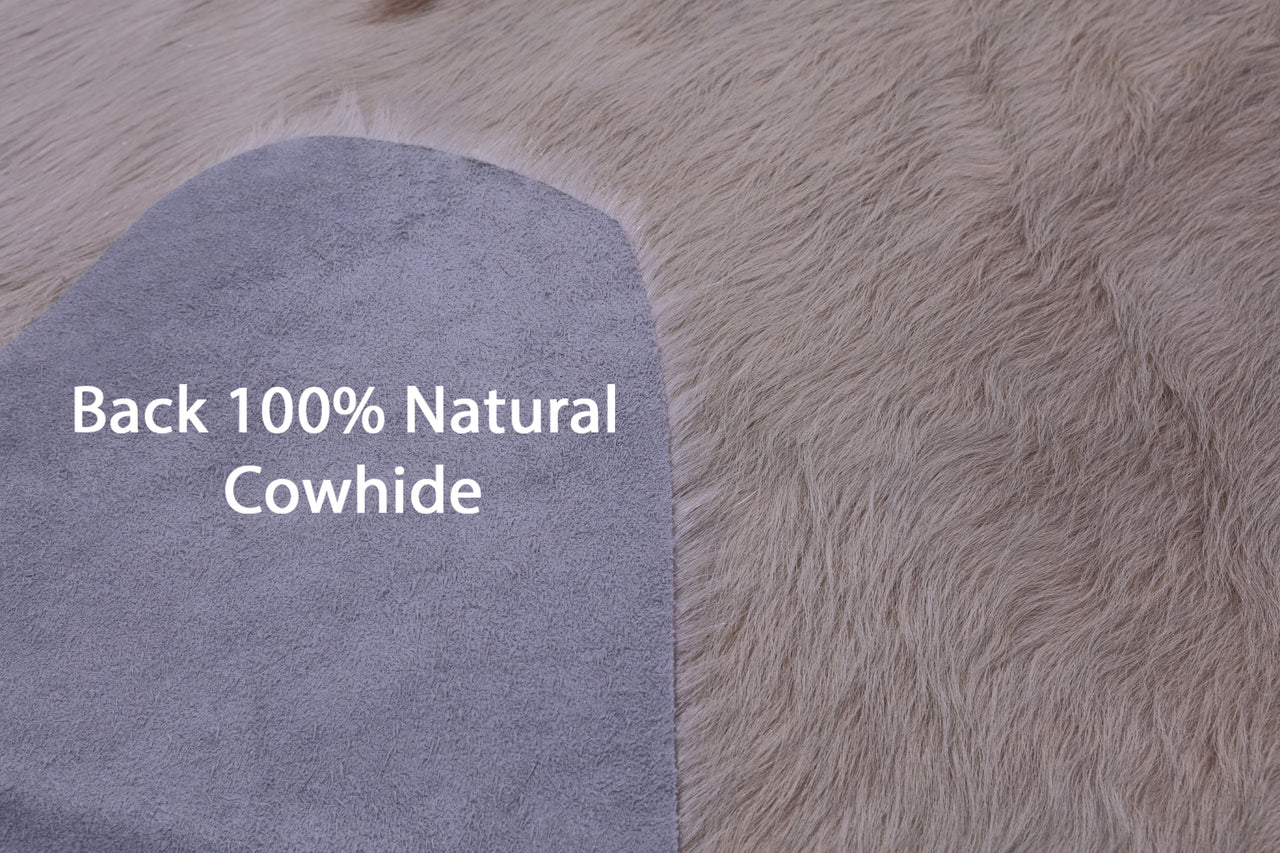 Beige Natural Cowhide Rug - XX-Large 8' 1"H x 7' 7"W