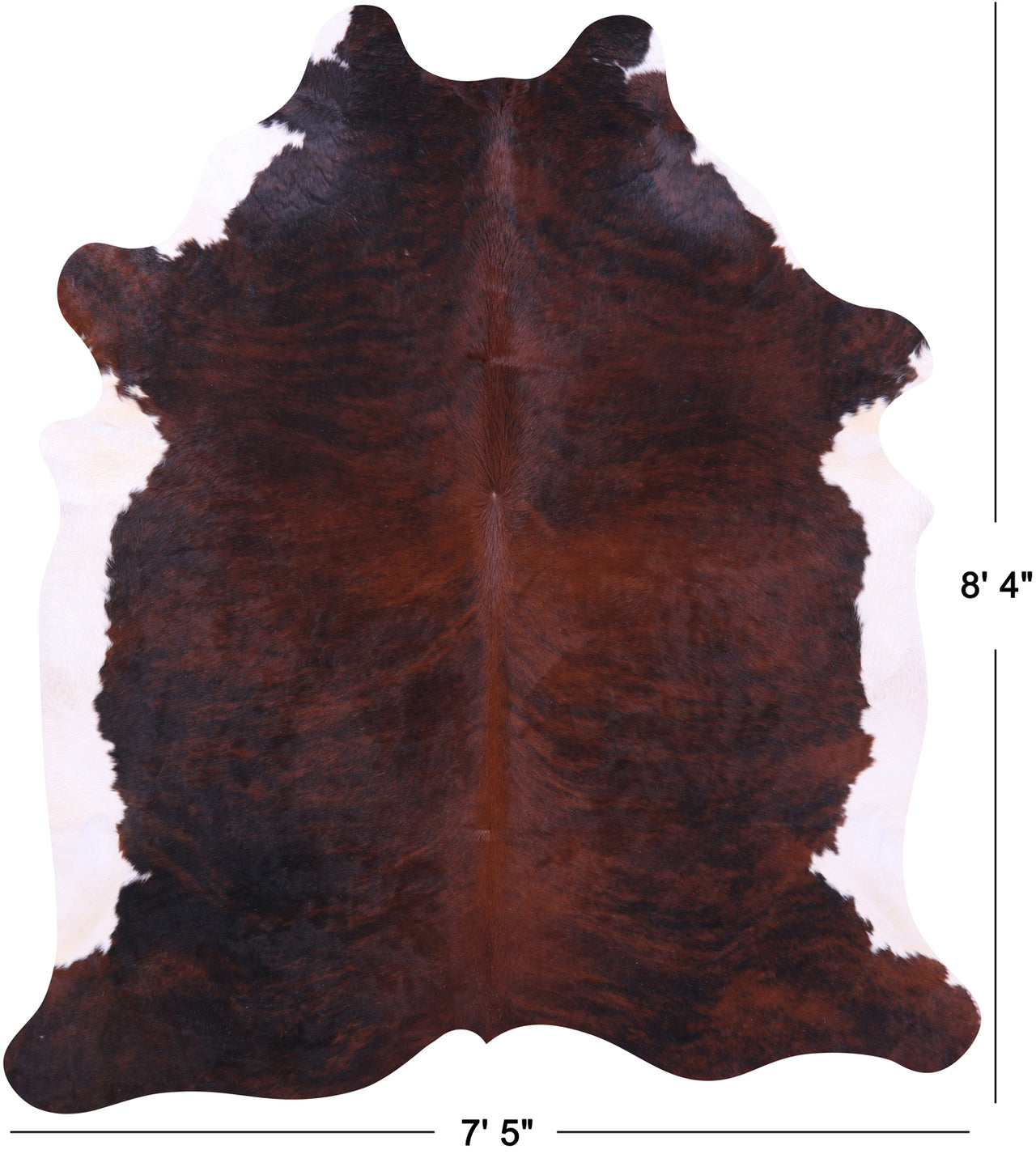 Dark Brindle Natural Cowhide Rug - XX-Large 8' 4"H x 7' 5"W