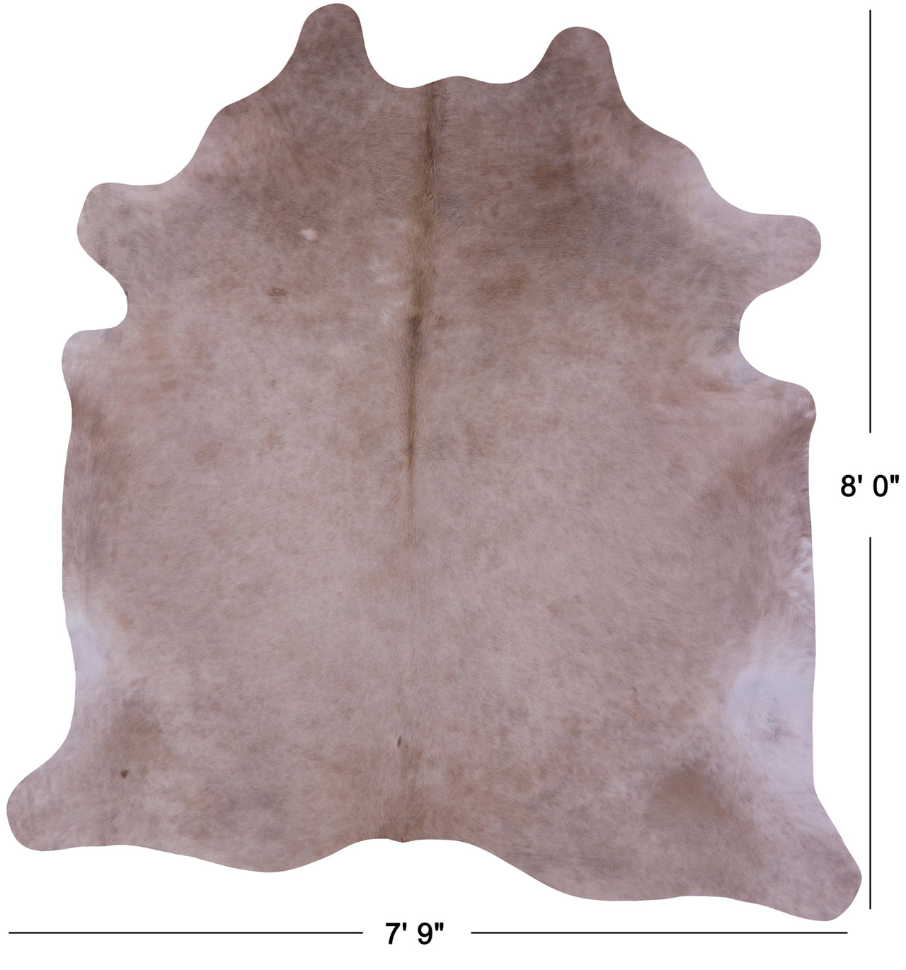 Beige Natural Cowhide Rug - XX-Large 8' 0"H x 7' 9"W