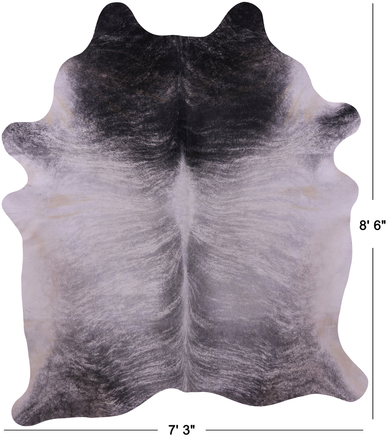 Grey Brindle Natural Cowhide Rug - XX-Large 8' 6"H x 7' 3"W