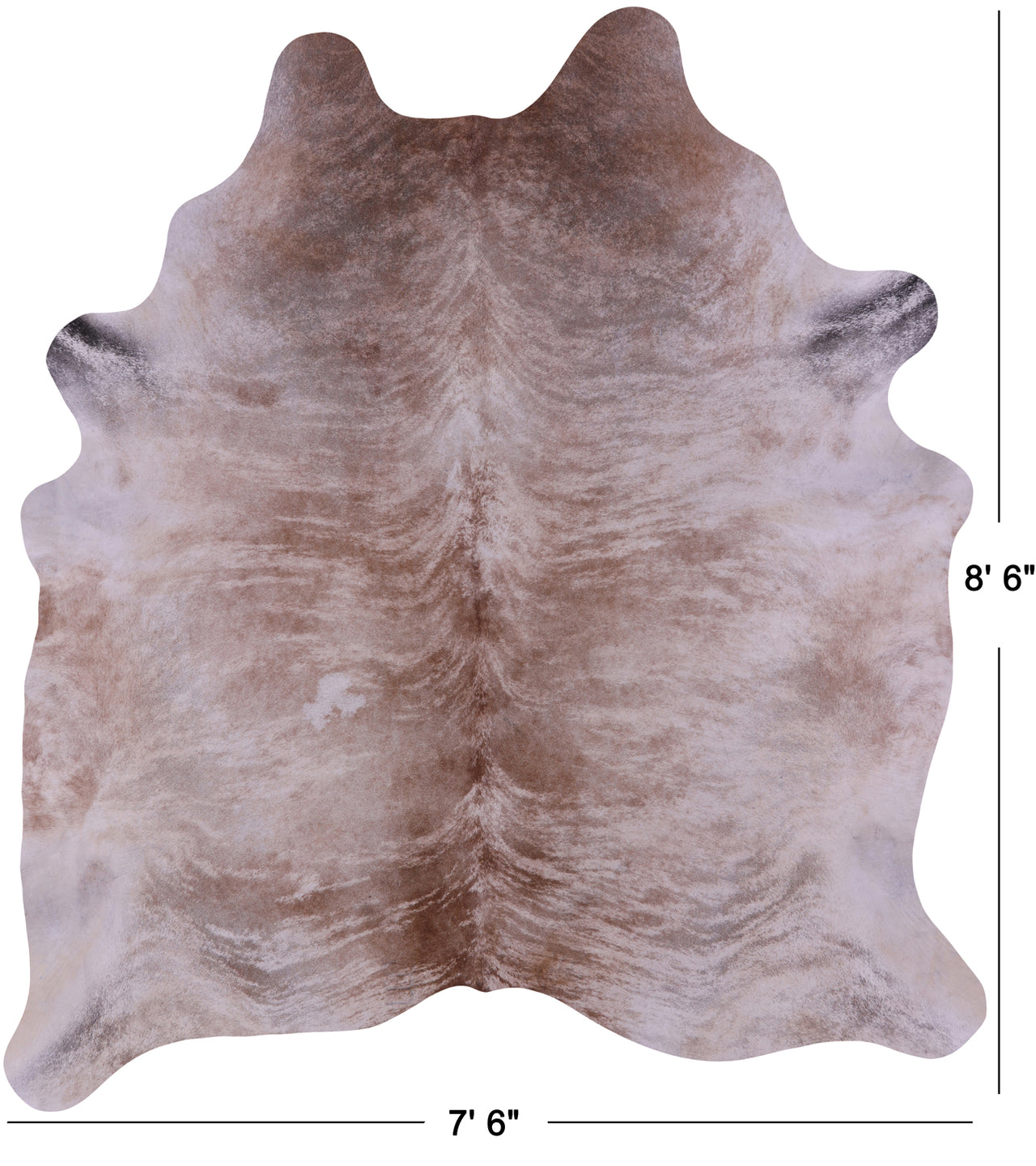 Light Brindle Natural Cowhide Rug - XX-Large 8' 6"H x 7' 6"W