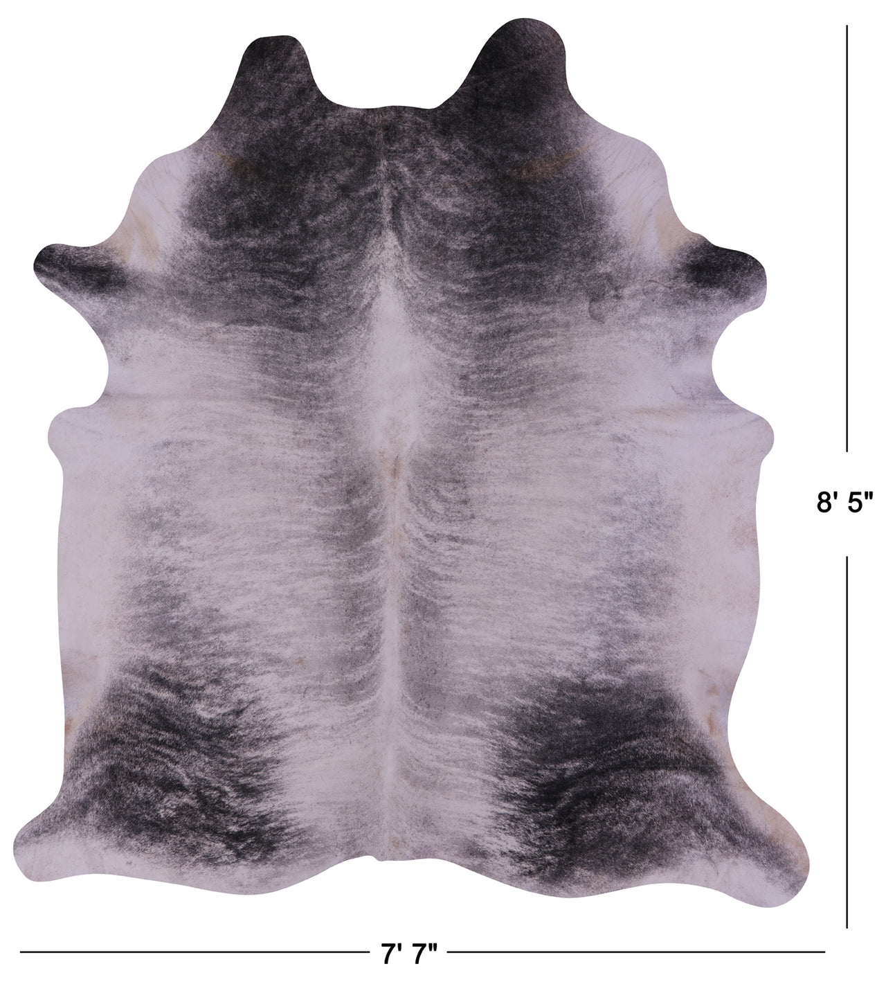 Grey Brindle Natural Cowhide Rug - XX-Large 8' 5"H x 7' 7"W