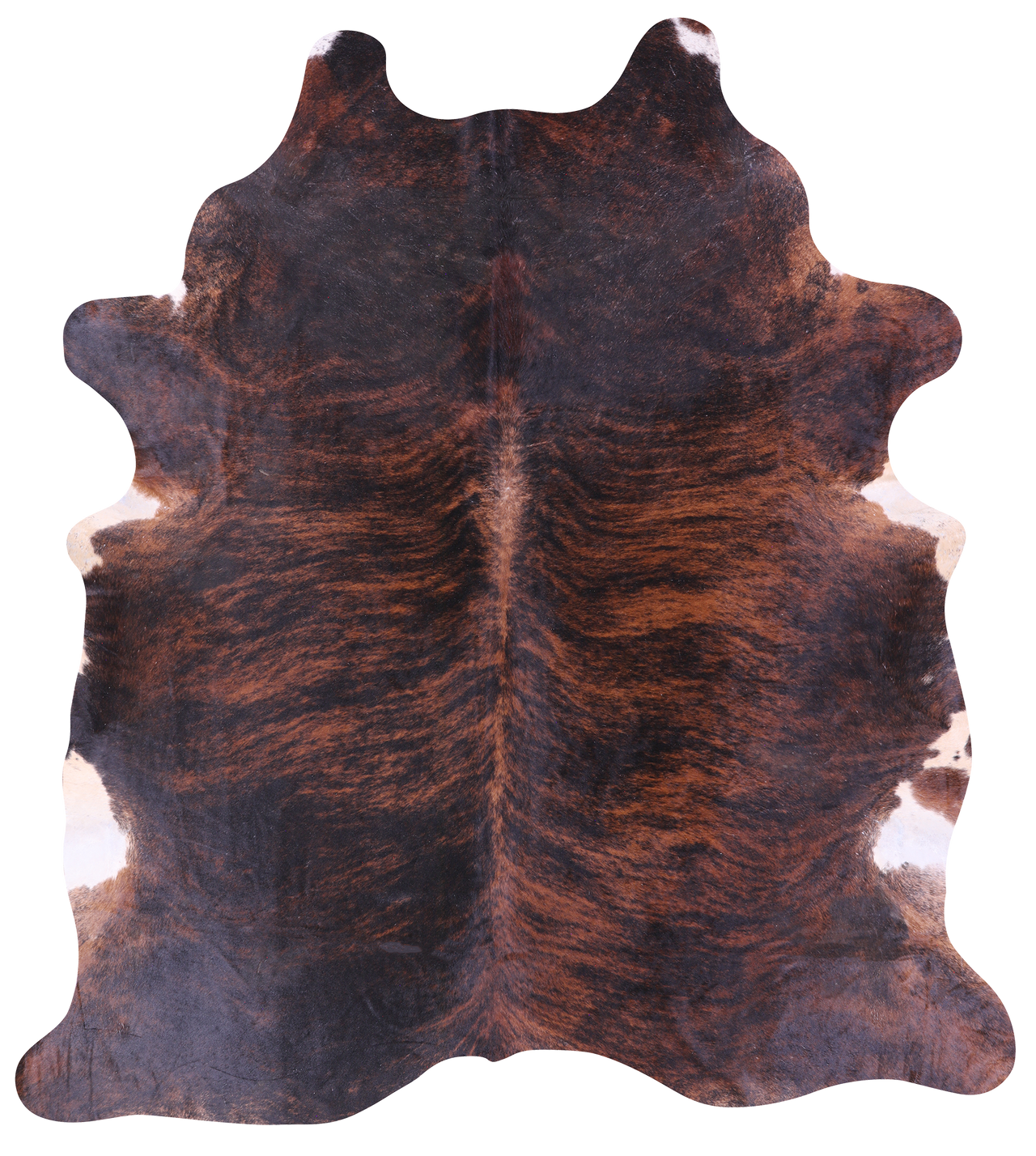 Dark Brindle Natural Cowhide Rug - XX-Large 8' 8"H x 7' 8"W