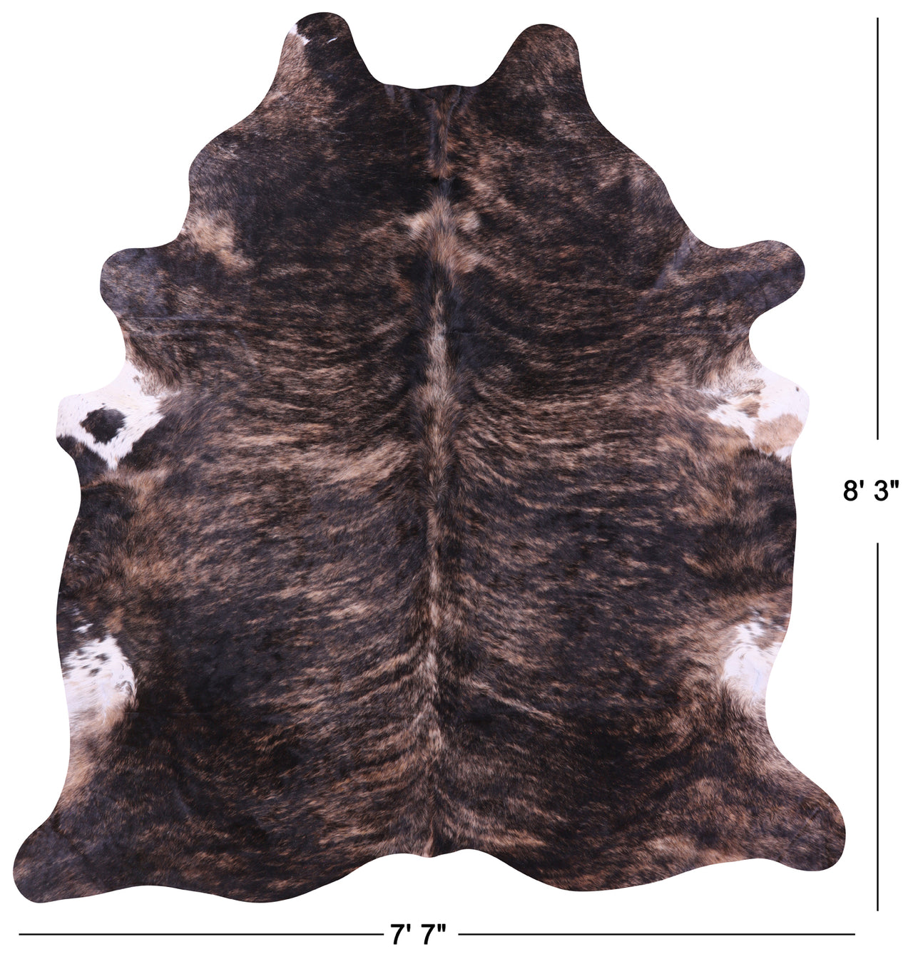 Light Brindle Natural Cowhide Rug - XX-Large 8' 3"H x 7' 7"W
