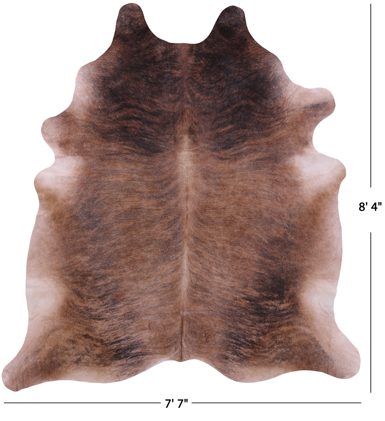 Light Brindle Natural Cowhide Rug - XX-Large 8' 4"H x 7' 7"W