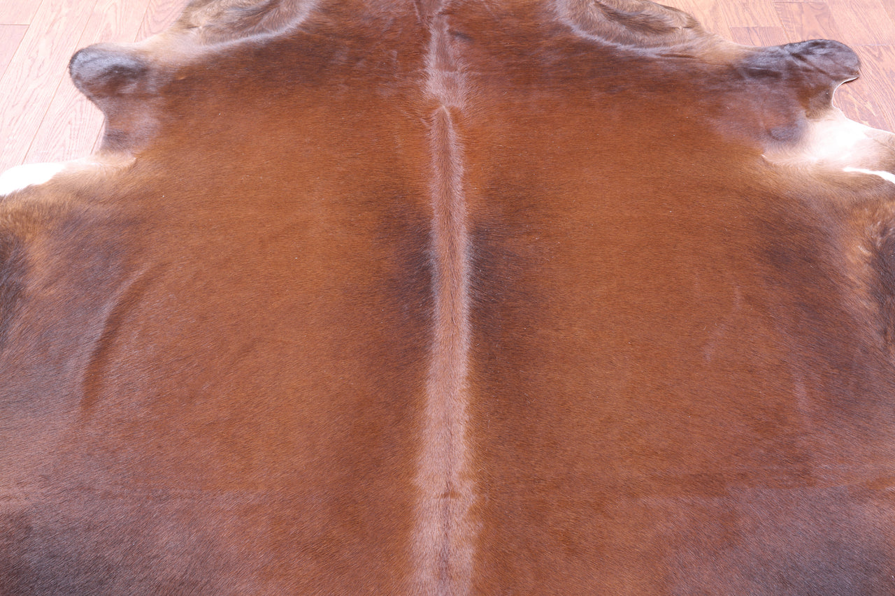 Brown Natural Cowhide Rug - X-Large 7' 0"H x 6' 5"W