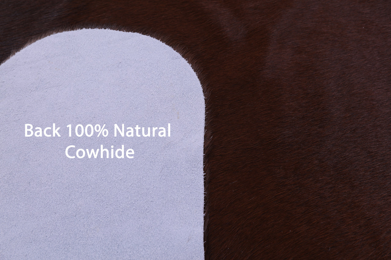 Brown Natural Cowhide Rug - X-Large 7' 0"H x 6' 5"W