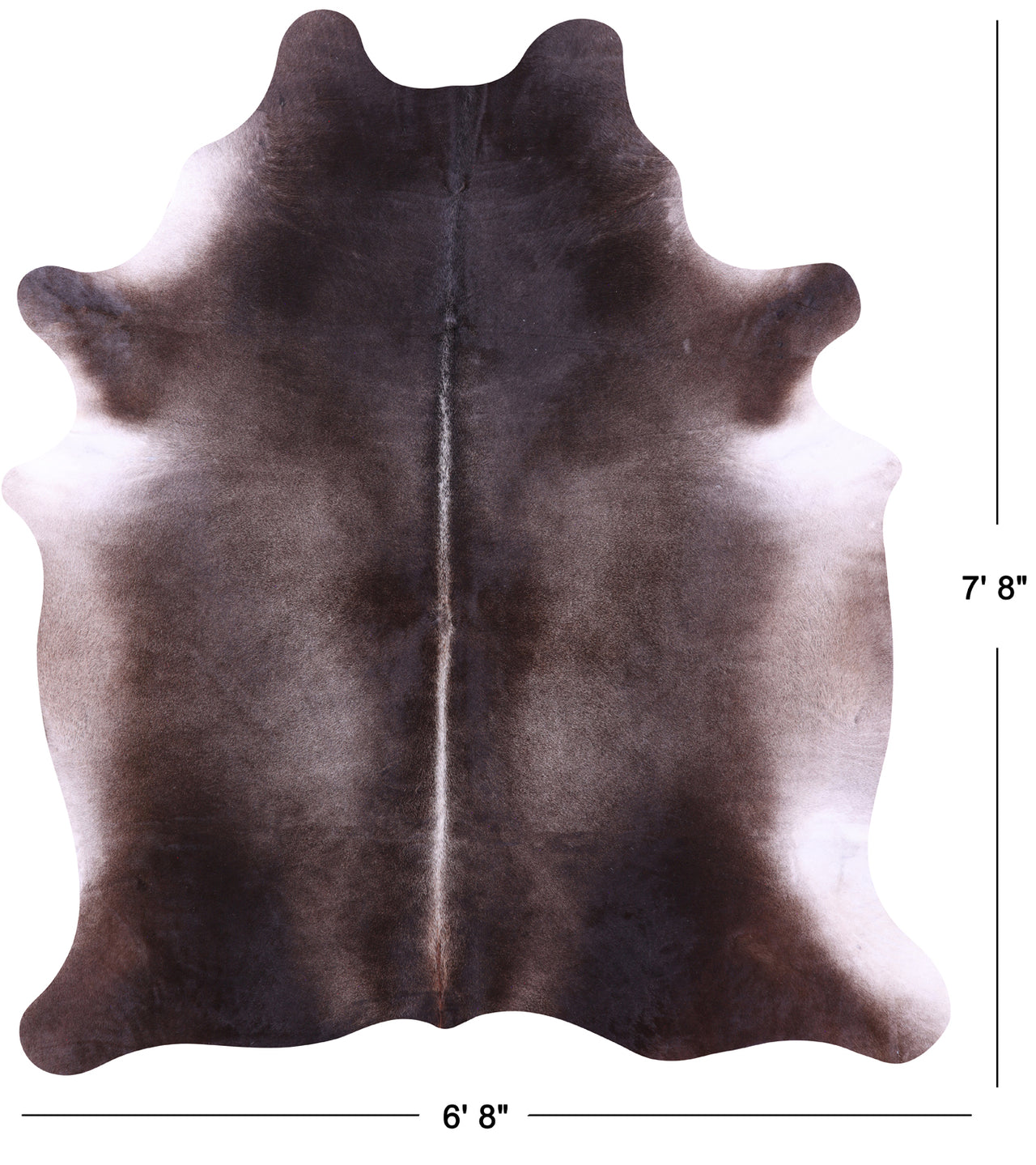 Dark Brown Natural Cowhide Rug - XX-Large 7' 8"H x 6' 8"W