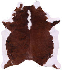 Thumbnail for Brown & White Natural Cowhide Rug - XX-Large 7' 4