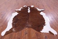 Thumbnail for Brown & White Natural Cowhide Rug - XX-Large 7' 4