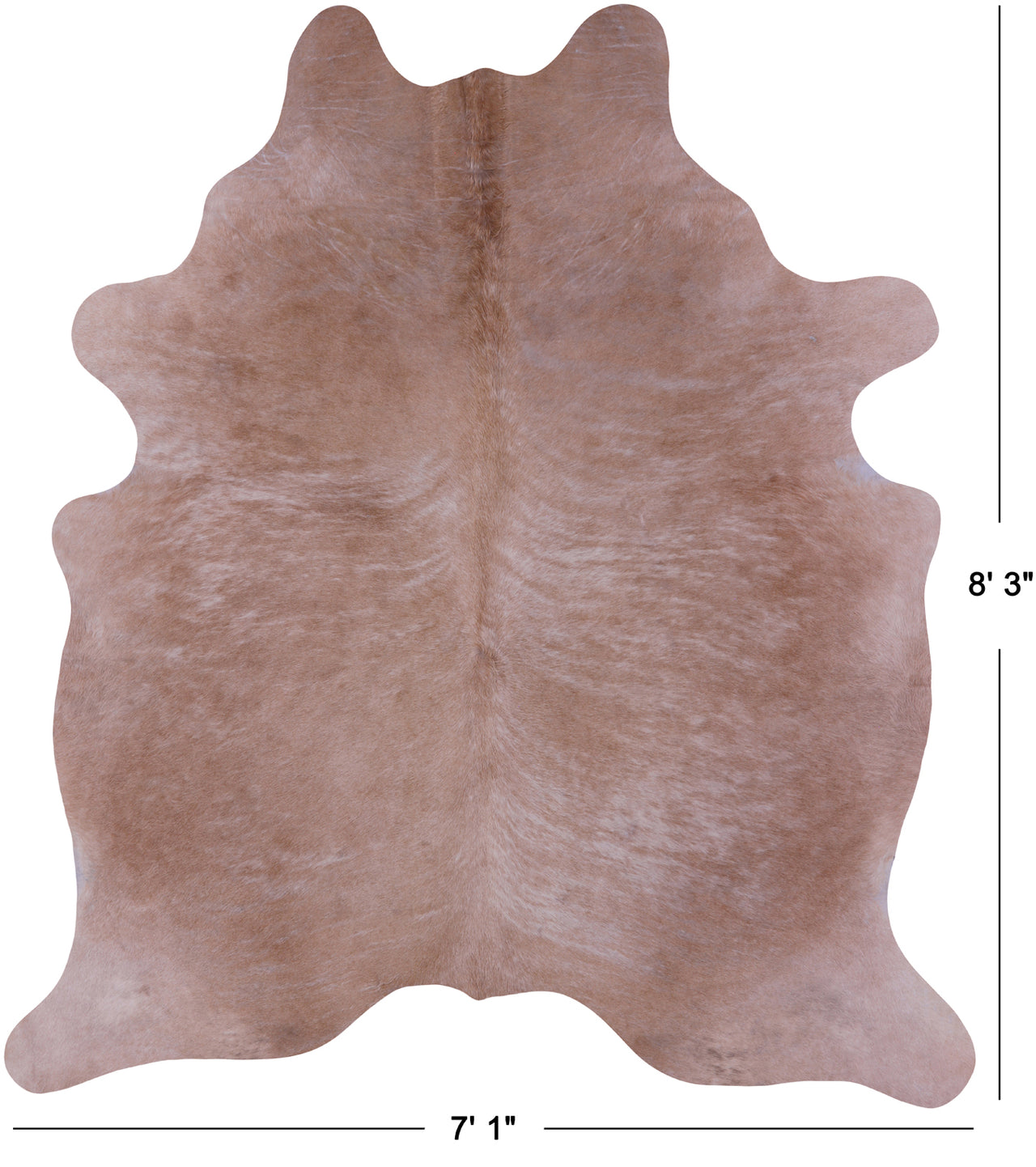 Light Brindle Natural Cowhide Rug - XX-Large 8' 3"H x 7' 1"W