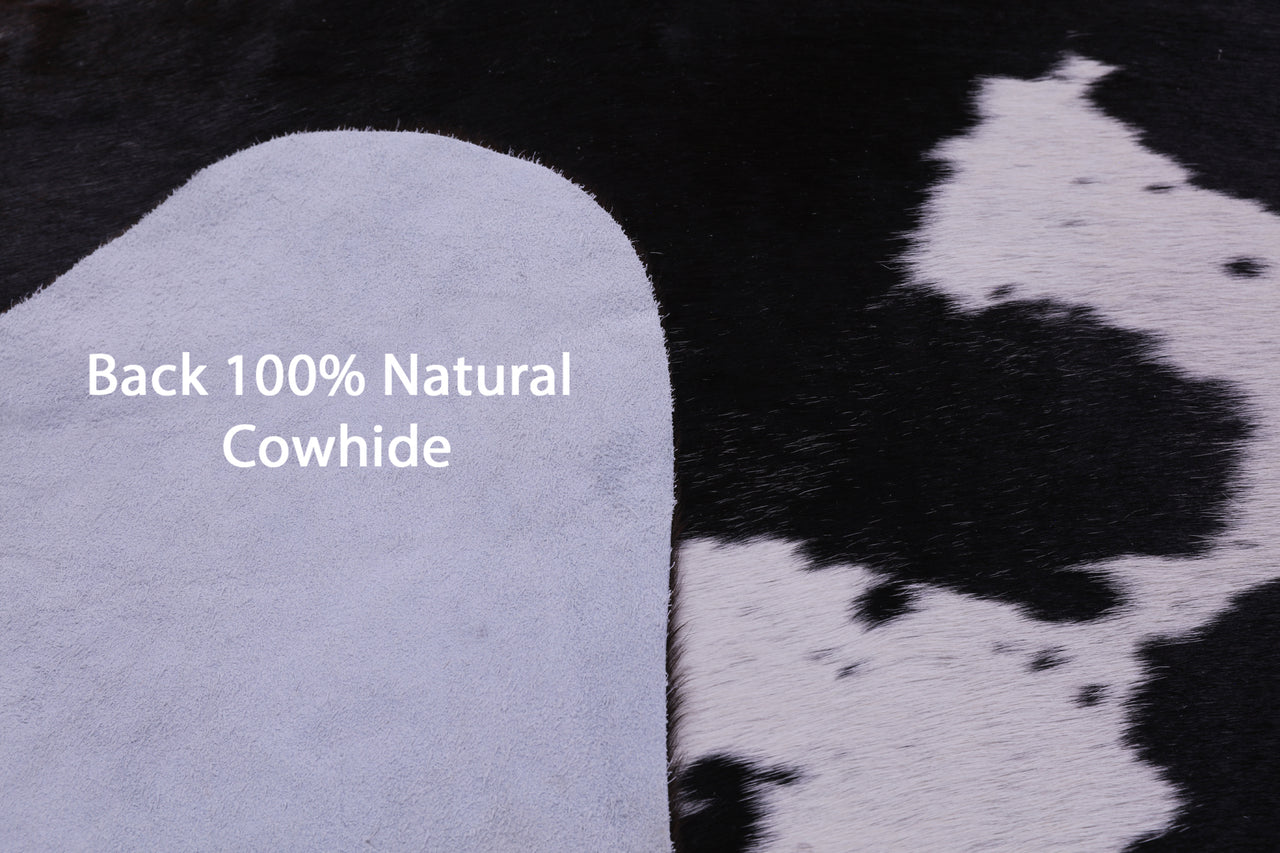 Brown & White Natural Cowhide Rug - XX-Large 7' 9"H x 7' 0"W