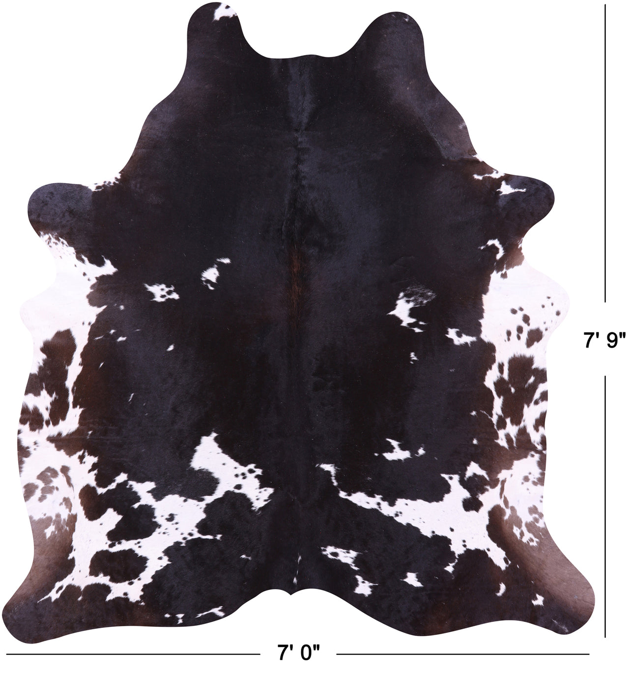 Brown & White Natural Cowhide Rug - XX-Large 7' 9"H x 7' 0"W