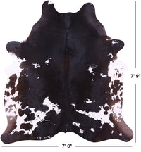Thumbnail for Brown & White Natural Cowhide Rug - XX-Large 7' 9