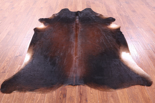 Dark Brown Natural Cowhide Rug - XX-Large 7' 8