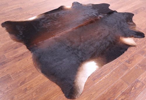 Dark Brown Natural Cowhide Rug - XX-Large 7' 8
