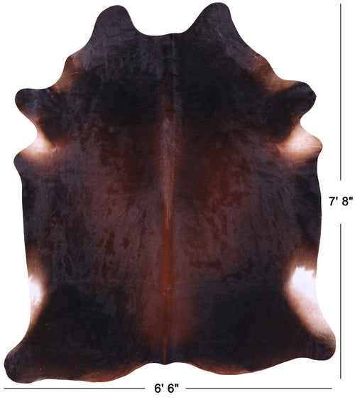 Dark Brown Natural Cowhide Rug - XX-Large 7' 8