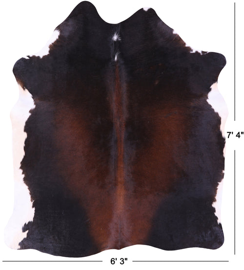 Dark Brown Natural Cowhide Rug - XX-Large 7' 4