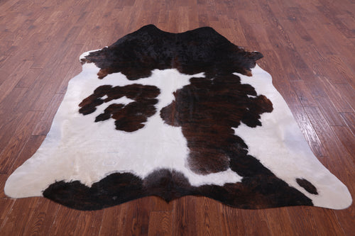 Brown & White Natural Cowhide Rug - XX-Large 7' 8