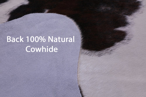 Brown & White Natural Cowhide Rug - XX-Large 7' 8